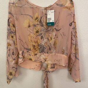 Sheer blouse. NWT. H&M. Soft peach main color.